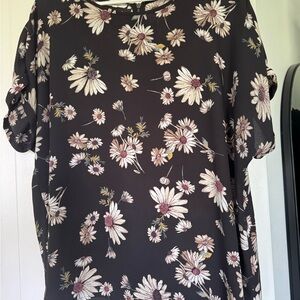 Floral Black Blouse